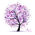 Digital tree logo colorful, code and program Royalty Free Stock Photo