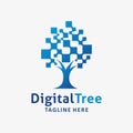 Digital tree logo design Royalty Free Stock Photo