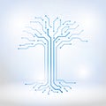 Digital tree made of circuits Royalty Free Stock Photo