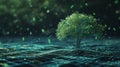 Digital Tree with Network Connections in Futuristic Environment