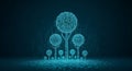 Digital Tree Network - Futuristic Binary Code Forest, AI, Data, Connection Royalty Free Stock Photo