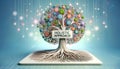 Digital Tree Symbolizing Comprehensive View Roots & Branches Under Holistic Approach