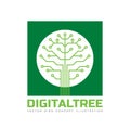 Digital tree - vector logo template concept illustration in flat style. Computer network technology sign.