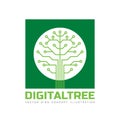 Digital tree - vector logo template concept illustration in flat style. Computer network technology sign.