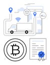 Blockchain-Driven Supply Chain with Secure Transactions and Real-Time Logistics Monitoring Royalty Free Stock Photo
