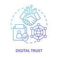 Digital trust blue gradient concept icon Royalty Free Stock Photo