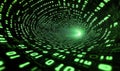 Digital tunnel of binary code representing data flow and information technology concepts Royalty Free Stock Photo