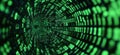 Digital tunnel of binary code representing data flow and technology concepts Royalty Free Stock Photo