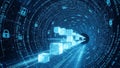 Digital Tunnel of Data and Security Royalty Free Stock Photo