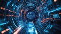 Digital tunnel visualizing data flow and network connections Royalty Free Stock Photo