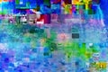 Digital TV glitch on television screen Royalty Free Stock Photo