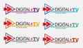Digital TV logo Template. Media company logo or film production studio or audio-visual studio or on-line media. TV company.