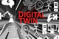 DIGITAL TWIN concept blurred background
