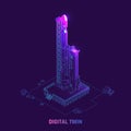 Digital Twin Technology Isometric Background Royalty Free Stock Photo