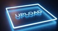 Digital Upload Button Interface for Data Transfer and Cloud Storage Royalty Free Stock Photo