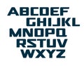 Digital uppercase alphabet. Futuristic technology font. Modern monogram template. Minimalistic vector design typeface