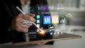 Digital User Interface Design Concept With User Experience Elements Displayed On Tablet Device In Modern Office Setting Royalty Free Stock Photo