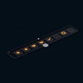 A digital user interface element on a dark background, featuring a horizontal menu bar Royalty Free Stock Photo