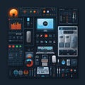 Digital User Interface Elements and Control Panels for Design Projects Royalty Free Stock Photo