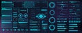 Digital user interface, HUD elements for UI, UX, GUI. Futuristic User Elements