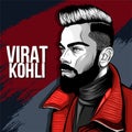 Digital vector art of Virat Kohli Indian Cricket team captain