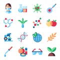 Digital vector biotechnology icons set