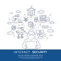 Digital vector blue internet security Royalty Free Stock Photo