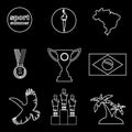 Digital vector brasil sport icons set Royalty Free Stock Photo