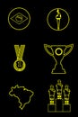 Digital vector brasil sport icons set Royalty Free Stock Photo