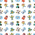 Digital vector companion robots icons set