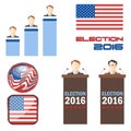 Digital vector election 2016 icon set Royalty Free Stock Photo