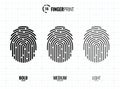 Fingerprint Scan Vector Icons Set