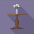 Digital vector flowers in vase on a wooden table Royalty Free Stock Photo