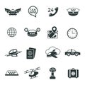 Digital vector flying taxi drone icon set