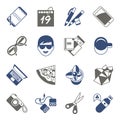 Digital vector freelance workspace icons Royalty Free Stock Photo