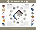 Digital vector freelance workspace icons Royalty Free Stock Photo