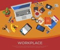 Digital vector freelance workspace icons Royalty Free Stock Photo