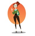 Digital vector funny cartoon stylish