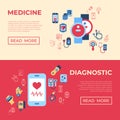 Digital vector health sensor icons set Royalty Free Stock Photo