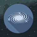 Digital vector milky way galaxy icon with stars