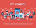 Digital vector flying internet of things concept Royalty Free Stock Photo