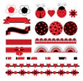 Digital vector scrapbook with ladybug Royalty Free Stock Photo