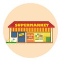 Digital vector super market building icon