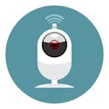 Digital vector white wi-fi and web camera icon Royalty Free Stock Photo