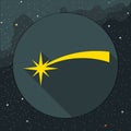 Digital vector yellow comet falling icon