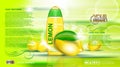 Digital vector yellow and green shower gel Royalty Free Stock Photo