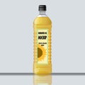 Digital vector yellow sunflower oil plastic bottle Royalty Free Stock Photo