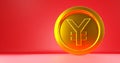 Digital version of the Chinese Yuan gold coins currency sign