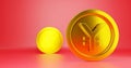 Digital version of the Chinese Yuan gold coins currency sign