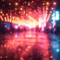 Digital vibes Cyberpunk blur bokeh background sets the tone for concerts